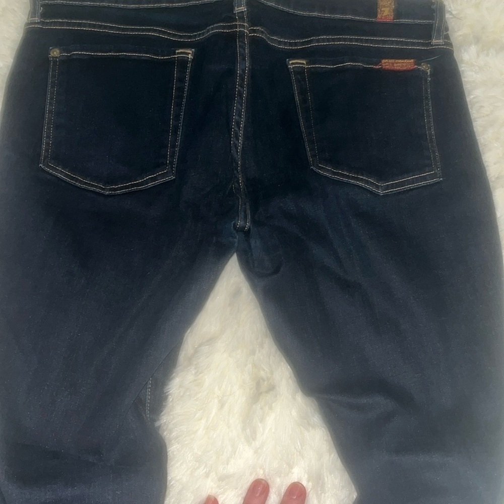 7 For All Mankind Women's Blue Skinny Jeans - Picture 2 of 4